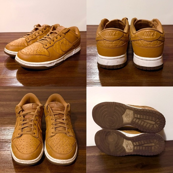 Nike Dunk Low Quilted Wheat - Womens Size 9.5 (8M) RARE Max Jordan Beige Tan - Picture 3 of 4